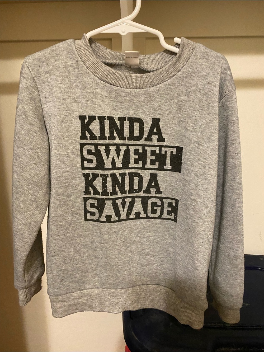 SHEIN Gray 'KINDA SWEET KINDA SAVAGE' Sweatshirt